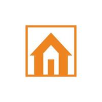 quadratisches Hausbau-Logo-Design vektor