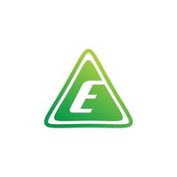 grön triangel brev e logotyp design vektor
