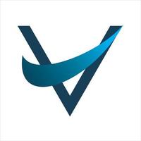 Buchstabe V Logo-Design prüfen vektor