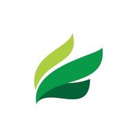 grön blad vinge logotyp design vektor