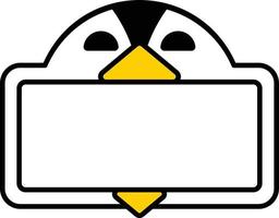 söt pingvin djur- styrelse vektor illustration design
