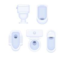 toalett garderob och urinoar modern och traditionell symbol samling uppsättning illustration vektor