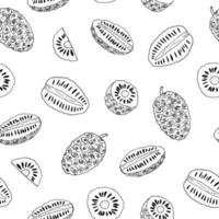 noni frukt sömlös mönster hand dragen klotter. , minimalism, skandinaviska, svartvit, nordiska, skiss. tapet, textil- omslag papper bakgrund superfood mat vektor