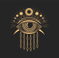 esoterisk symbol magi öga tatuering ockult murare tecken vektor