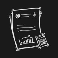 handgezeichnetes Dokumentsymbol für Finanzanalysen im Doodle-Stil vektor