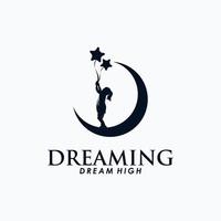 Kinder träumen Logo-Design-Vektor vektor