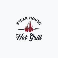 Grill- und Barbecue-Logo-Vektor-Illustration Steakhaus vektor