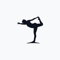 Fitness Gymnastik Logo Silhouette Sportlerin Vektor