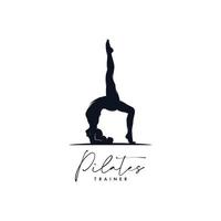 pilates yoga logotyp identitet design vektor