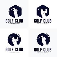 satz von golfspieler-logo-design-vorlage vektor