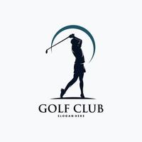 Golfspieler-Logo-Design-Vektorvorlage. vektor