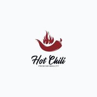 Hot Chili Logo Design Konzept Symbol Illustration mit weißem Hintergrund vektor