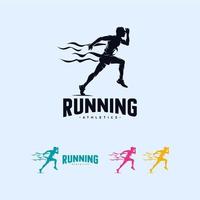 Sprint Running Leichtathletik Marathon Logo Designvorlage vektor