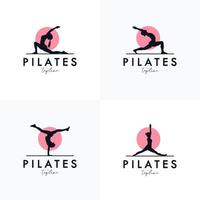 pilates yoga logotyp identitet design vektor