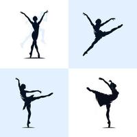 Satz von Ballett-Logo-Design-Vektor vektor