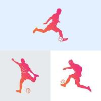 satz von fußballspieler-logo-design vektor