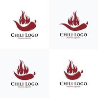 samling av varm kryddad chili logotyp design vektor