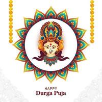 Lycklig durga puja Indien festival Semester kort illustration bakgrund vektor