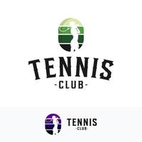 tennis spelare stiliserade vektor silhuett logotyp design