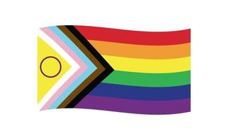 neuer aktualisierter lgbtq-stolzflaggenvektor. intersex-inklusive Fortschritts-Stolz-Flagge. Bannerflagge für lgbt oder lgbtqia-Stolz. vektor