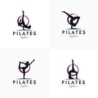 buntes abstraktes gymnastisches Logo-Symbol für Programme, Training vektor