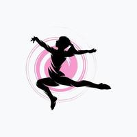 Fitness-Gymnastik-Logo-Silhouette-Vektor vektor