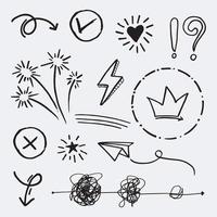 Doodle-Element-Vektor-Set, für Konzeptdesign. vektor