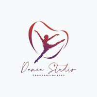 Fitness-Gymnastik mit Band-Logo-Design vektor