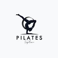 Fitness Gymnastik Logo Silhouette Sportlerin Vektor
