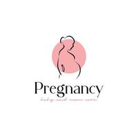 Logo-Vektordesign für schwangere Frauen vektor