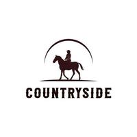 Cowboy-Reitpferd-Silhouette-Logo vektor