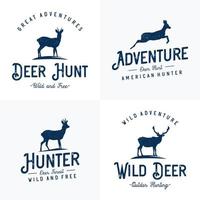 Expeditionsabenteuer Wildhirsch-Logo vektor