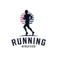 Running Man Sport-Logo-Design-Vektor-Illustration vektor