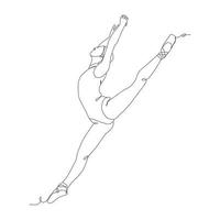 kontinuerlig linje illustration av balett dansare vektor