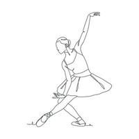 kontinuerlig linje illustration av balett dansare vektor