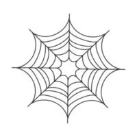 Vektor-Spinnennetz-Symbol in einer Linie auf weiß für Halloween gezeichnet. vektor