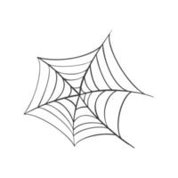 Vektor-Spinnennetz-Symbol in einer Linie auf weiß für Halloween gezeichnet. vektor
