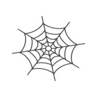 Vektor-Spinnennetz-Symbol in einer Linie auf weiß für Halloween gezeichnet. vektor