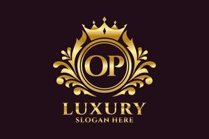 Initial Op Letter Royal Luxury Logo Vorlage in Vektorgrafiken für luxuriöse Branding-Projekte und andere Vektorillustrationen. vektor