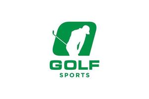 Alphabet-Buchstaben-Symbol-Logo q für Golf-Logo-Design-Vektorvorlage, Vektoretikett des Golfsports, Logo der Golfmeisterschaft, Illustration, kreative Ikone, Designkonzept vektor