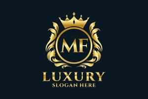 Royal Luxury Logo-Vorlage mit anfänglichem mf-Buchstaben in Vektorgrafiken für luxuriöse Branding-Projekte und andere Vektorillustrationen. vektor
