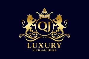 Anfangsbuchstabe qj lion royal Luxus-Logo-Vorlage in Vektorgrafiken für luxuriöse Branding-Projekte und andere Vektorillustrationen. vektor