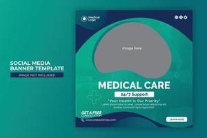 medizinische gesundheit, zahnpflege social-media-cover, facebook-cover, web-banner-vorlage vektor