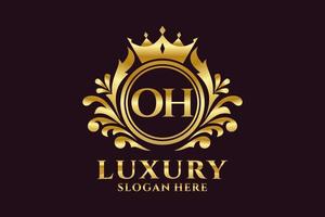 anfängliche oh-Buchstabe königliche Luxus-Logo-Vorlage in Vektorgrafiken für luxuriöse Branding-Projekte und andere Vektorillustrationen. vektor