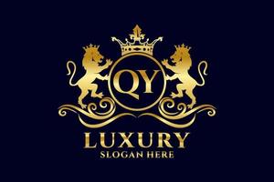 Anfangsbuchstabe qy lion royal Luxus-Logo-Vorlage in Vektorgrafiken für luxuriöse Branding-Projekte und andere Vektorillustrationen. vektor