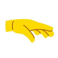 gelbe Hand, die Symbolvektor zeigt vektor