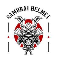 Samurai-Maske Schwarz-Weiß-Vektor-Design-Kunst vektor