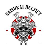 samurai mask svart och vit vektor design konst