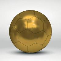 Goldener Fußball auf weißem Hintergrund vektor