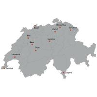 detaljerad Karta av de schweiz vektor